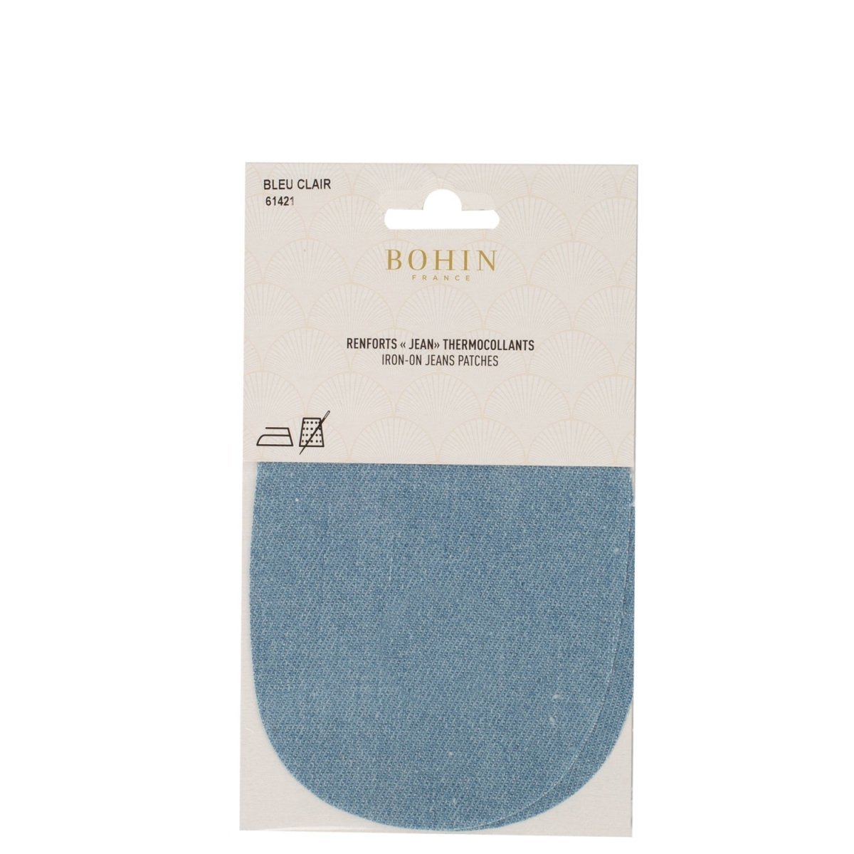Bohin Renforts thermocollants Jeans patch bleu foncé x2