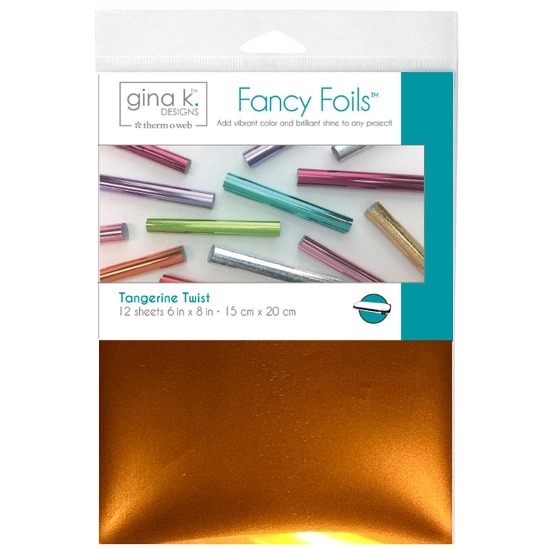 Gina K. Tangerine Twist feuille foil 12 feuilles orange tissu