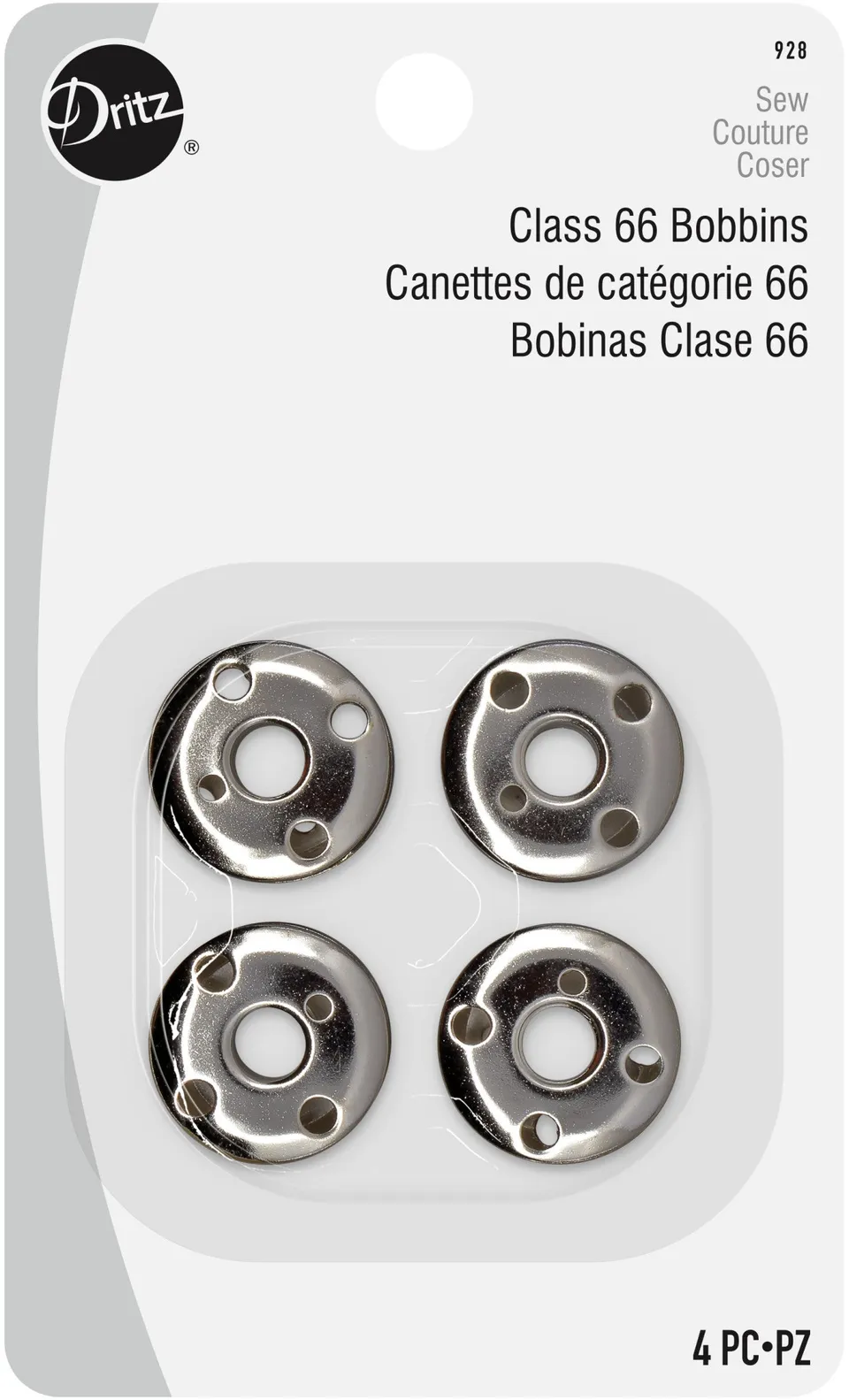 Dritz Class 66 Bobine métal 4 pcs pose par le haut