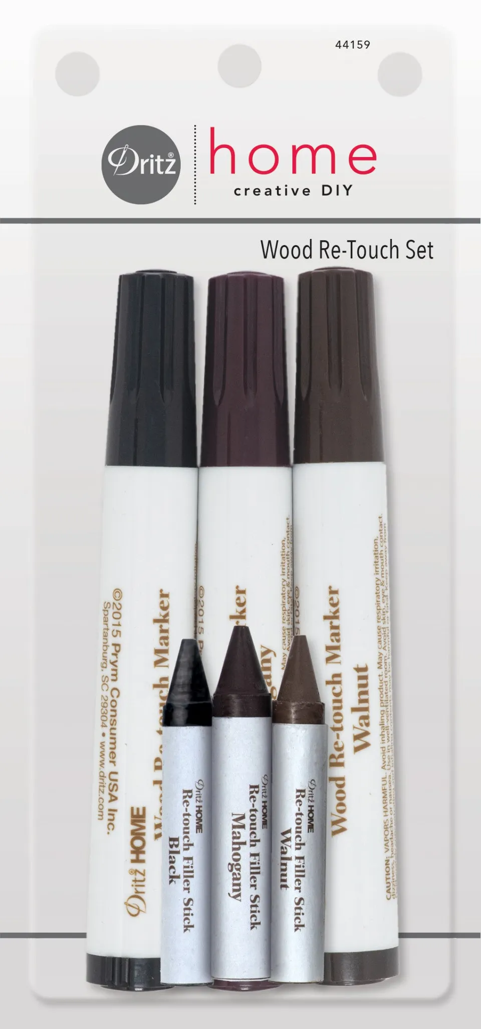 Dritz 44159 kit retouche bois foncé feutres + cire x6