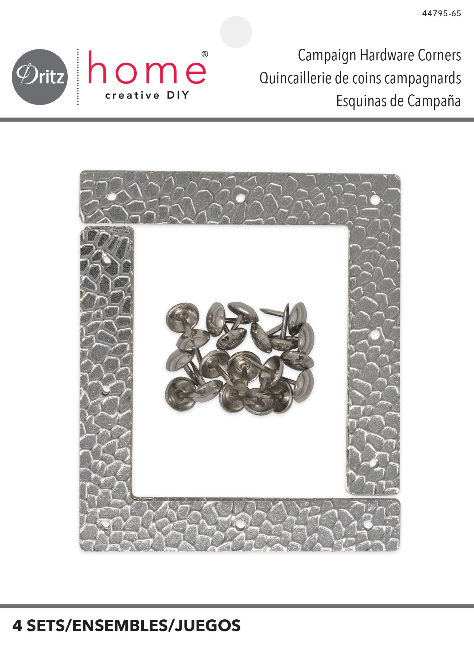Dritz Home Décor Coins Campagne Texturés L Laiton Antique 4pc
