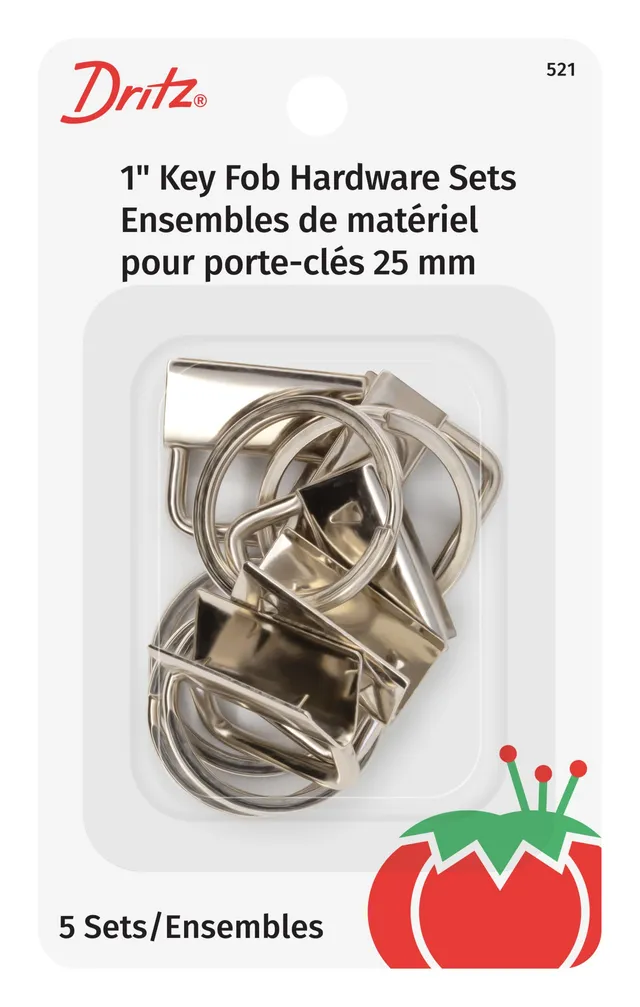 Dritz 521 kit porte-clés 1" nickel 5 sets sangle