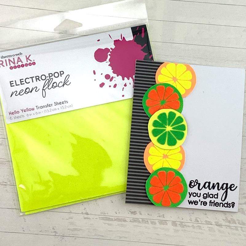 HeatnBond Rina K. Designs flock Hello Yellow 6 feuilles