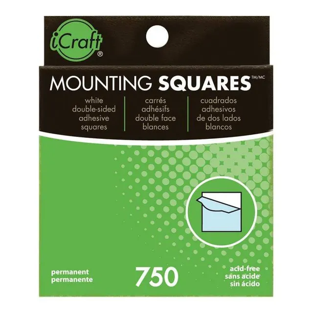 iCraft Mounting Squares mousse adhésive blanche 750 pièces