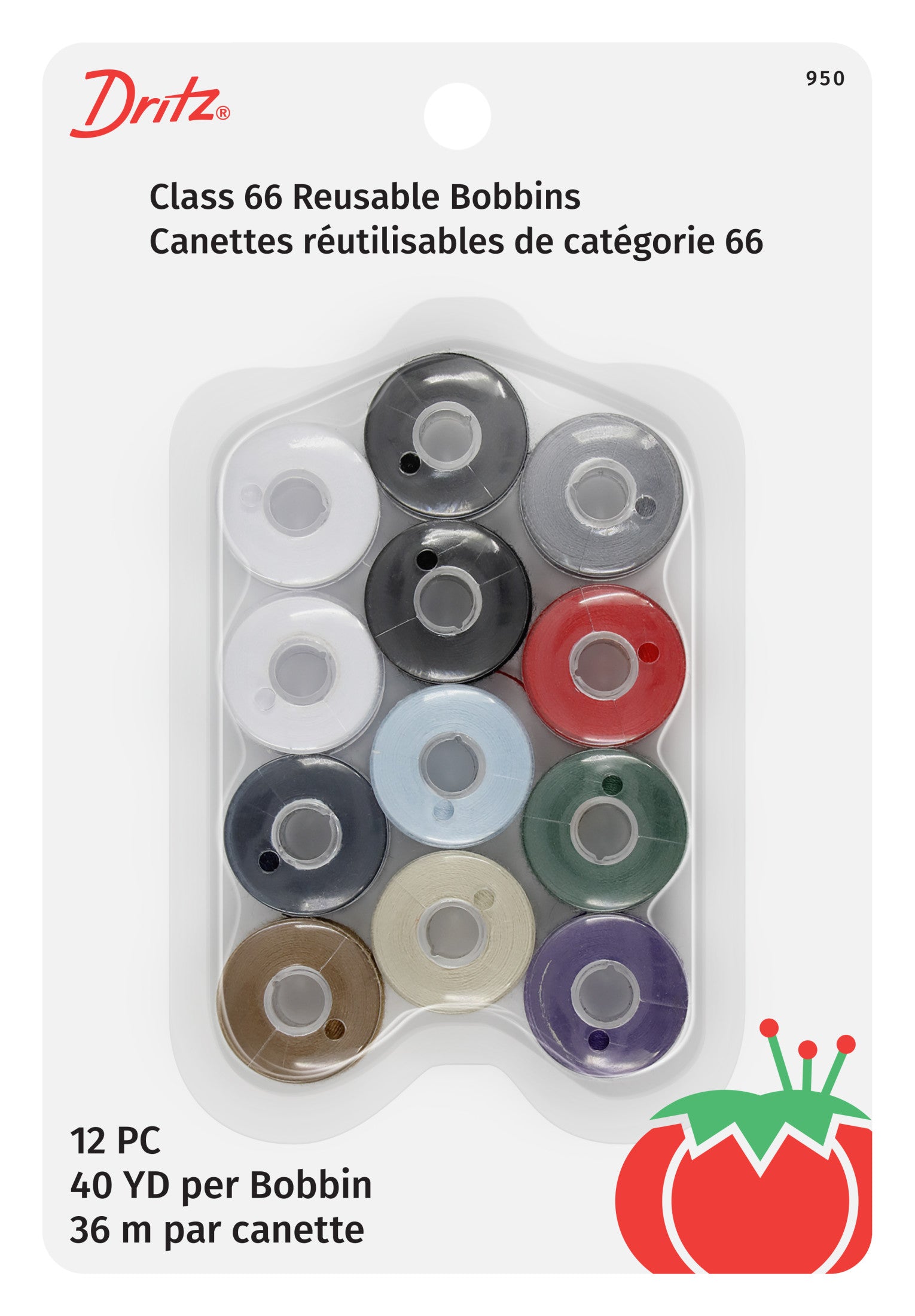 Dritz canettes garnies classe 66 couleurs assorties 12 pcs