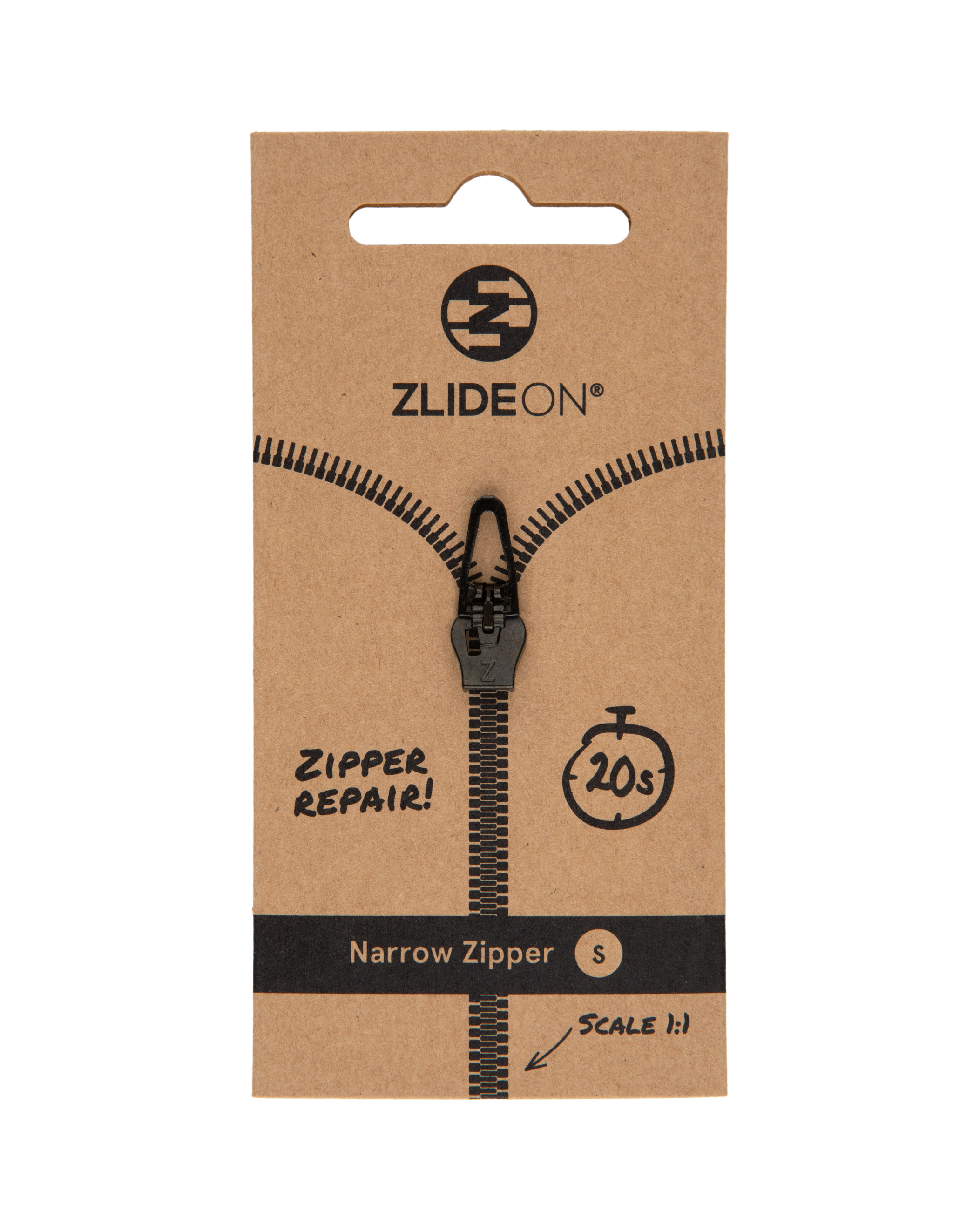 ZlideOn Single Pack curseur réparation fermeture éclair noir