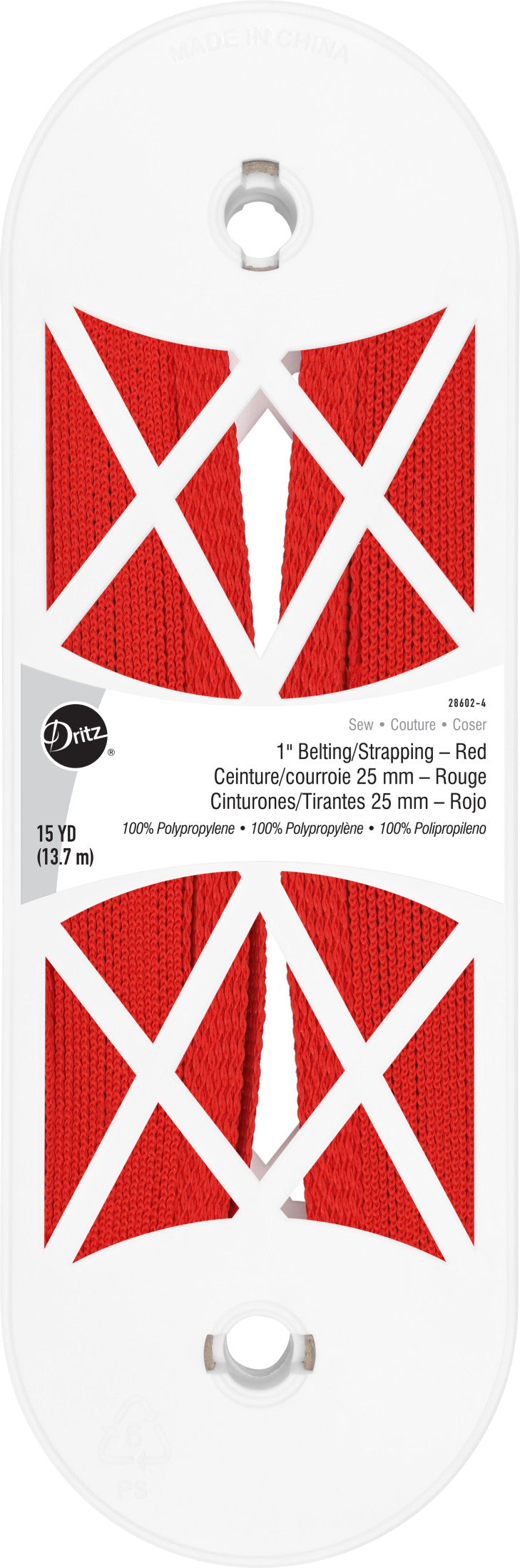 Dritz Belting & Strapping sangle polypro 1" blanc 15 yd résistante