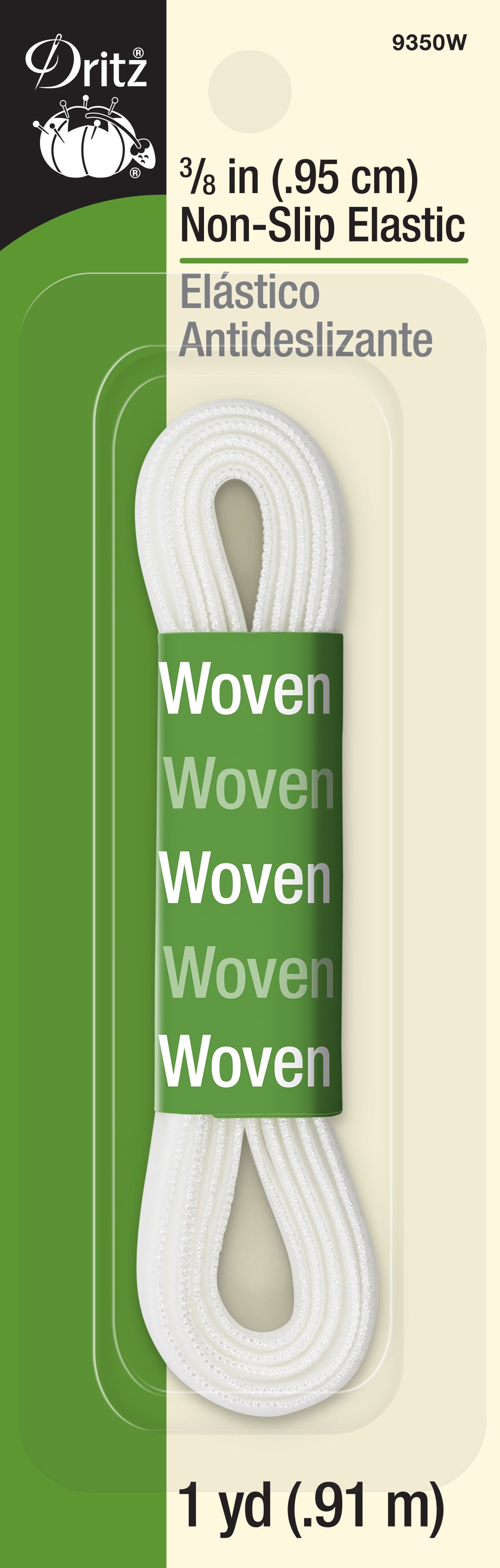 Dritz Élastique Antidérapant Blanc 3/8" 1 Yard
