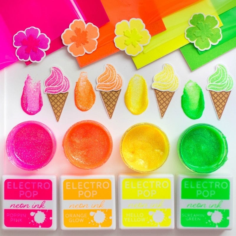 Rina K. Designs Neon Flock Screamin Green feuille velours 6 feuilles