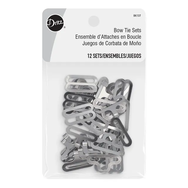 Dritz BK137 attaches nœud papillon couture nickel lot 12