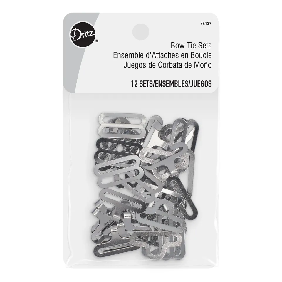 Dritz Fasteners kit nœud papillon nickel 12 jeux