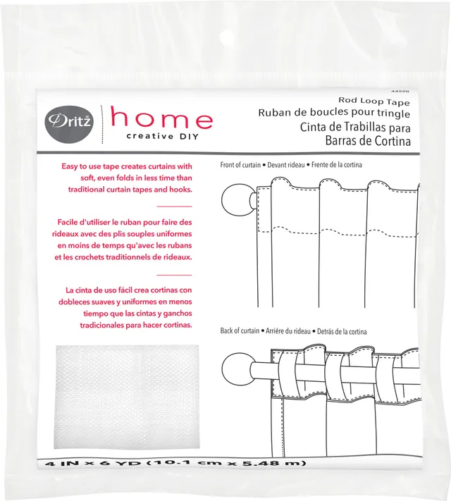Dritz Home Décor 44500 ruban boucle rideau blanc 6 yards