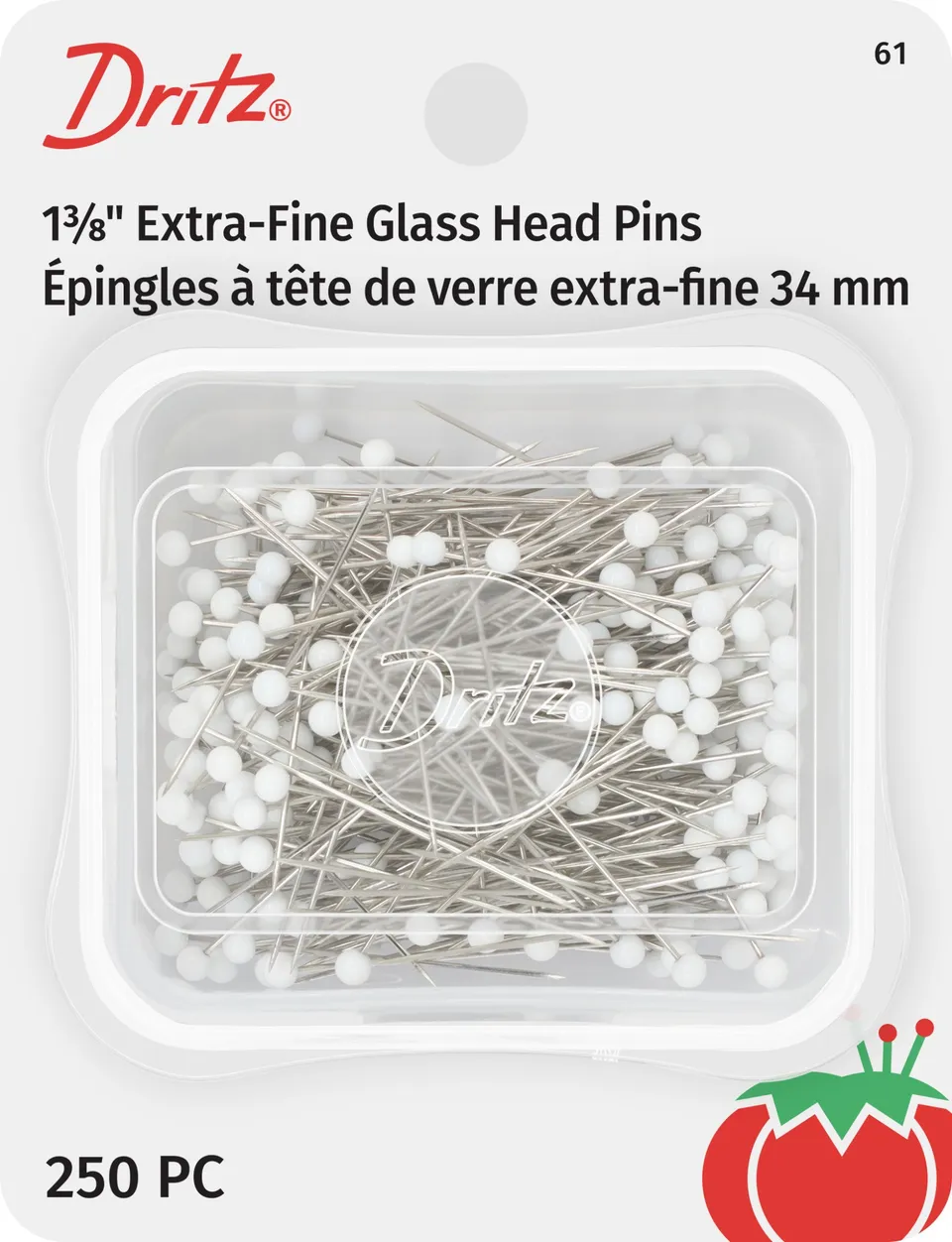 Dritz Épingles Verre Blanc Extra-Fines 35 mm 250 pcs