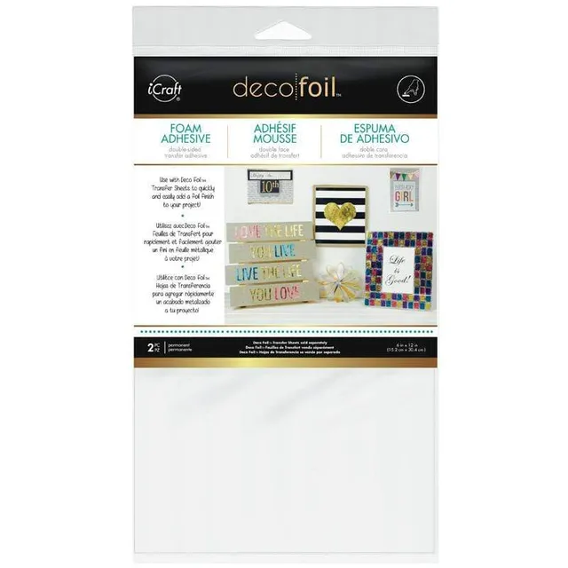 HeatnBond Deco Foil Foam mousse adhésive blanche 2 feuilles 15x30