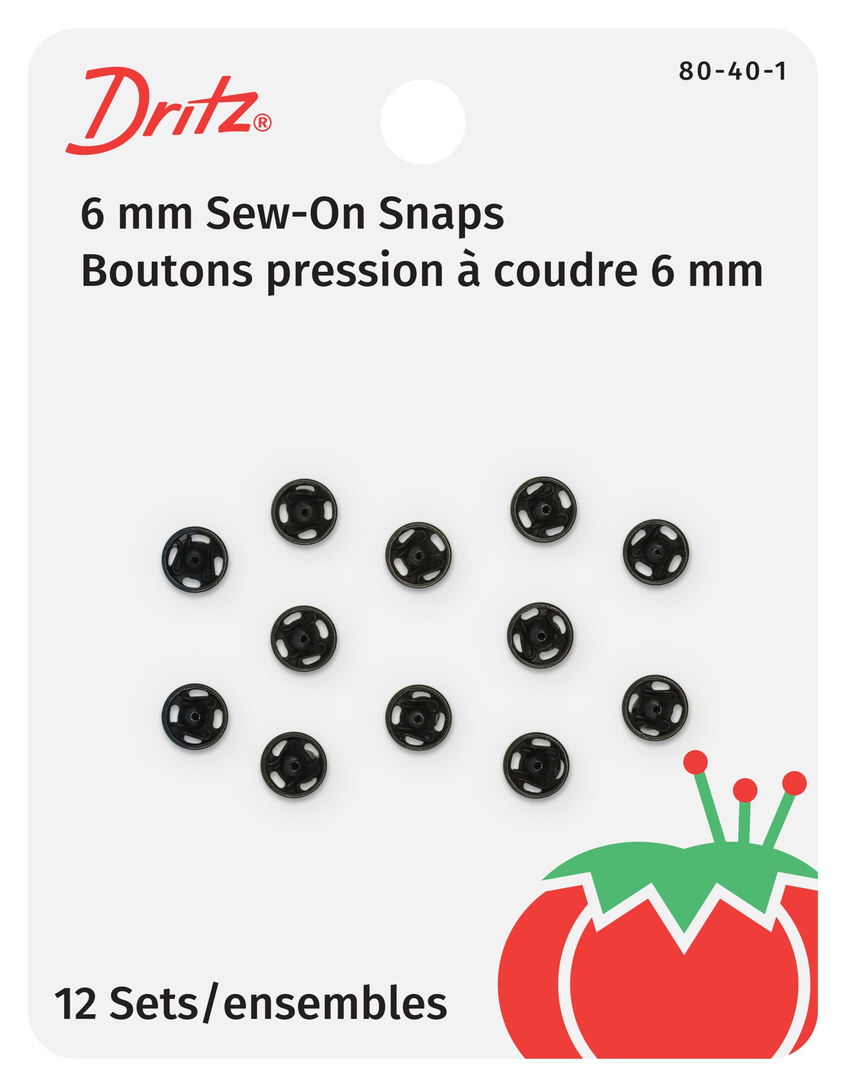 Dritz Boutons Pression à Coudre Nickel Taille 4/0