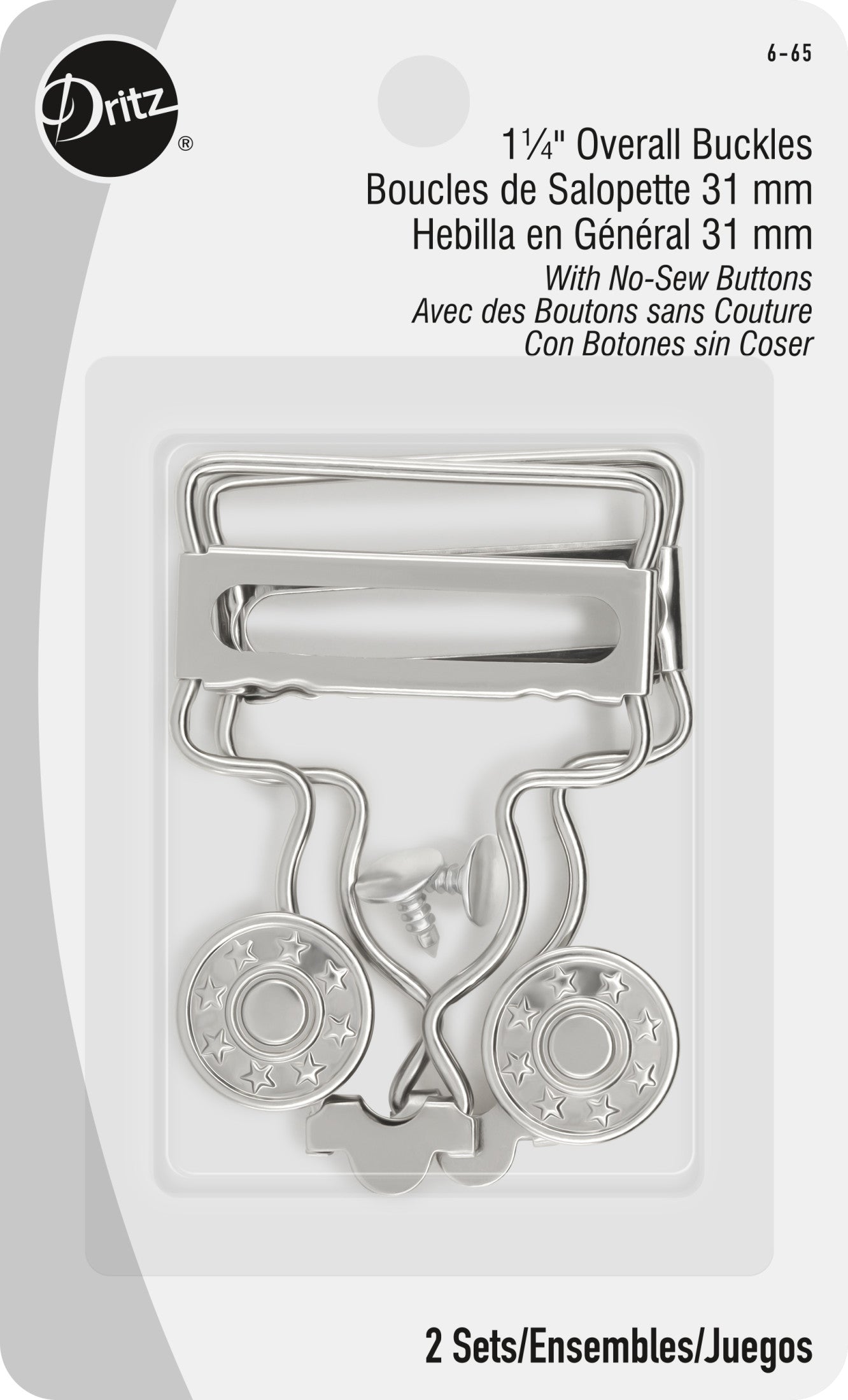 Dritz Fasteners Boucles Salopette 1-1/4" Laiton Antique 2 pc