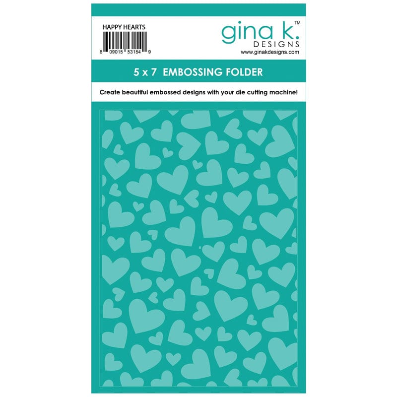 Gina K. Designs Happy Hearts classeur gaufrage 5x7 pouces
