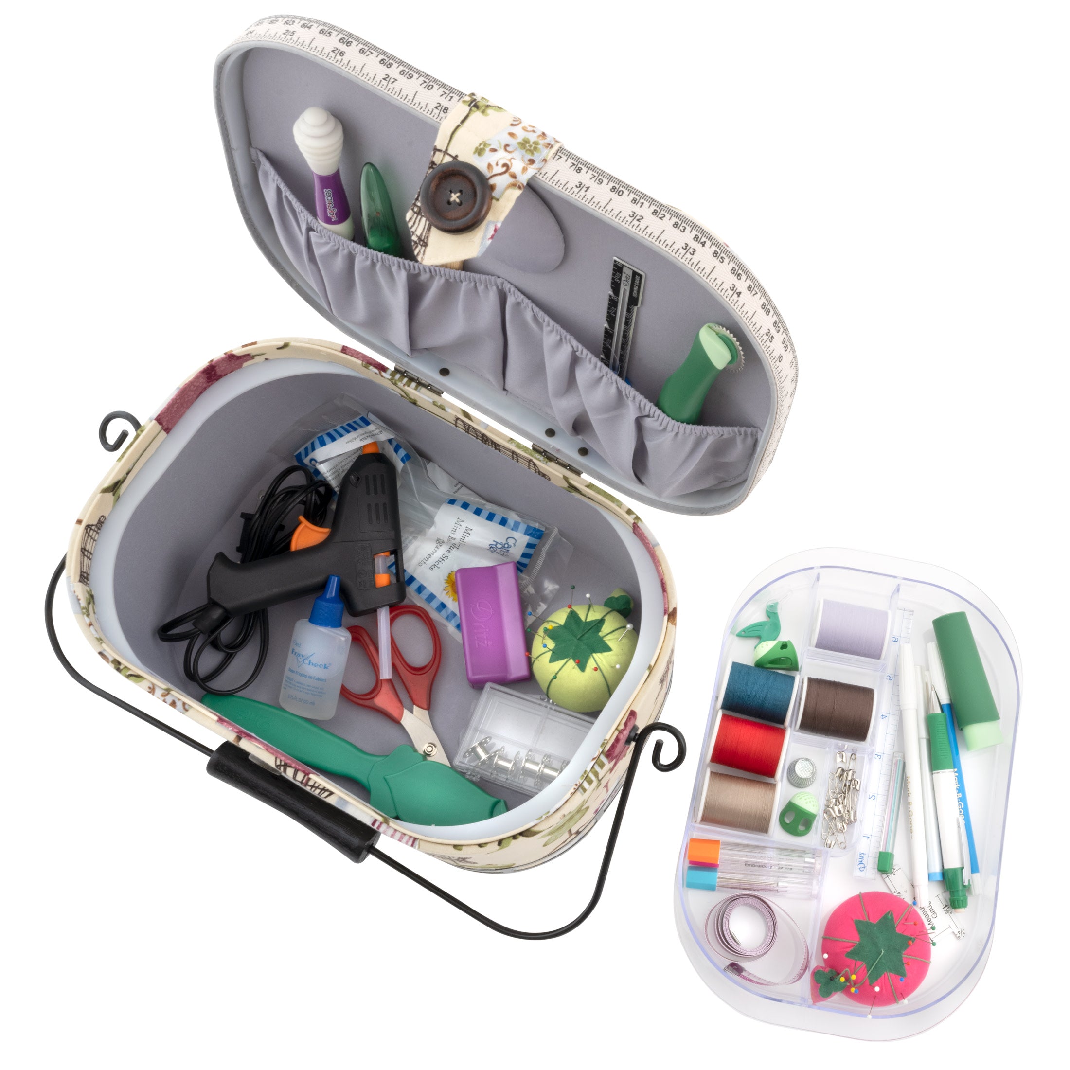 Dritz Sewing panier couture ovale grand floral