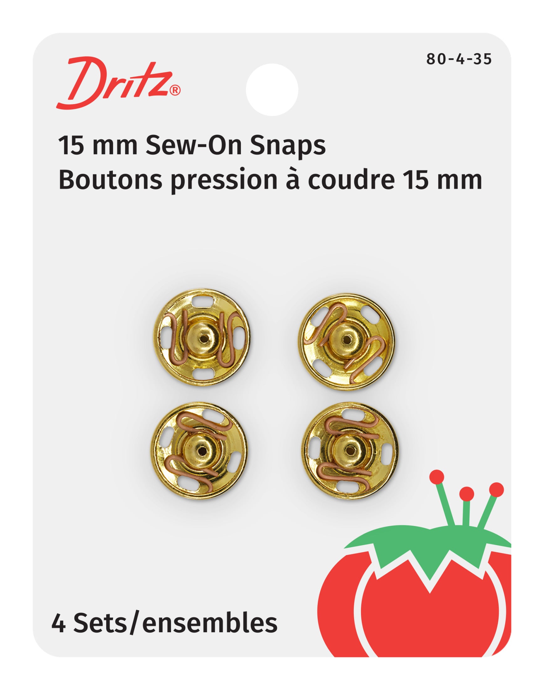 Dritz pressions à coudre nickel taille 4 x4