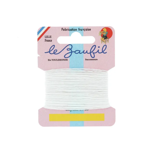 Lebaufil Fils Fil à Sashiko coton 12 m blanc écru