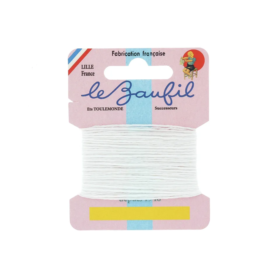 Lebaufil Fils Fil à Sashiko coton 12 m blanc écru