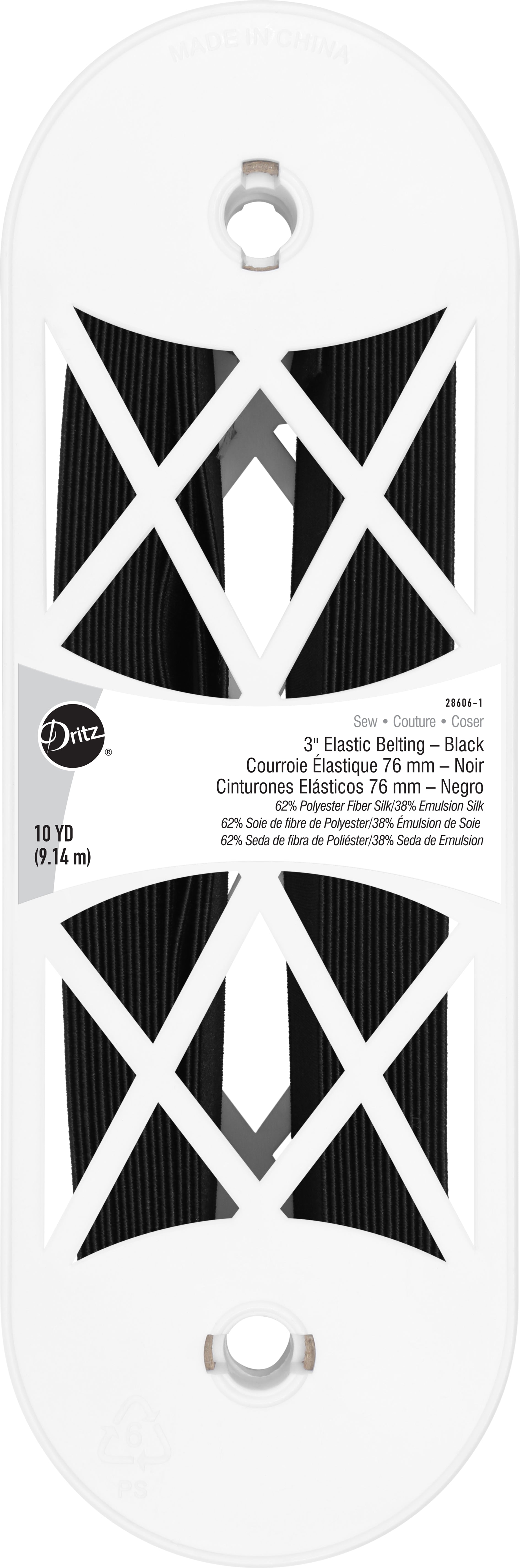 Dritz élastique ceinture noir 76 mm 10 yards large