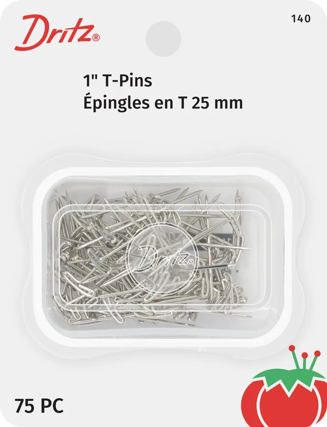 Dritz 140 épingles en T nickel 2,5 cm 75 pièces