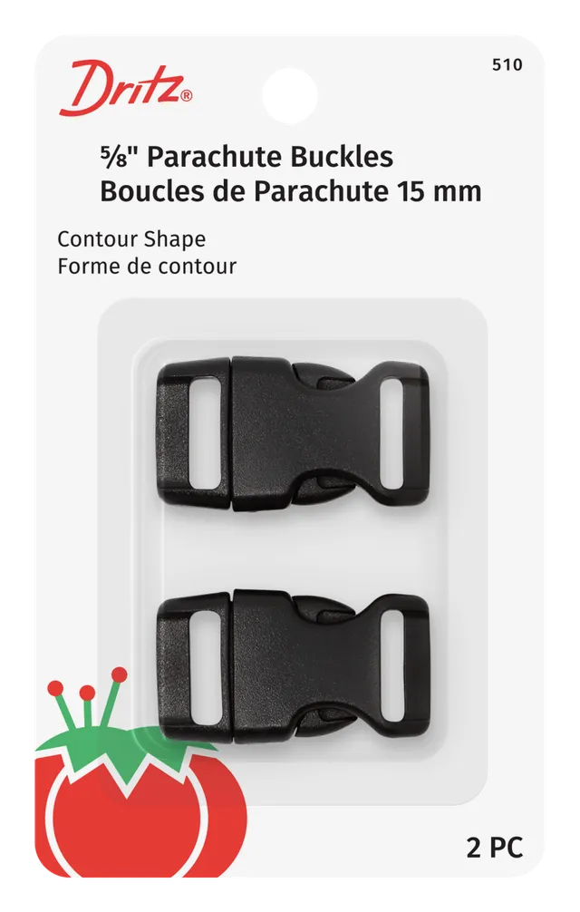 Dritz Boucles parachute 510 sangle 15mm noires x2