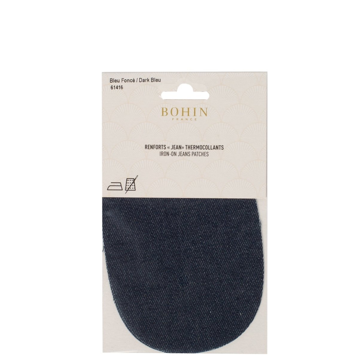 Bohin Renforts thermocollants Jeans patch bleu foncé x2