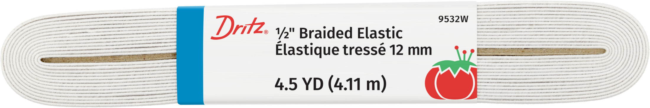 Dritz élastique tressé blanc 13 mm 4,1 m
