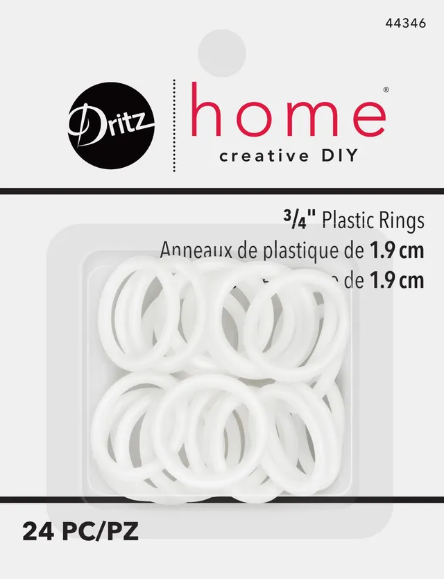 Dritz Home Anneaux plastique rideaux blanc 19 mm 24 pcs