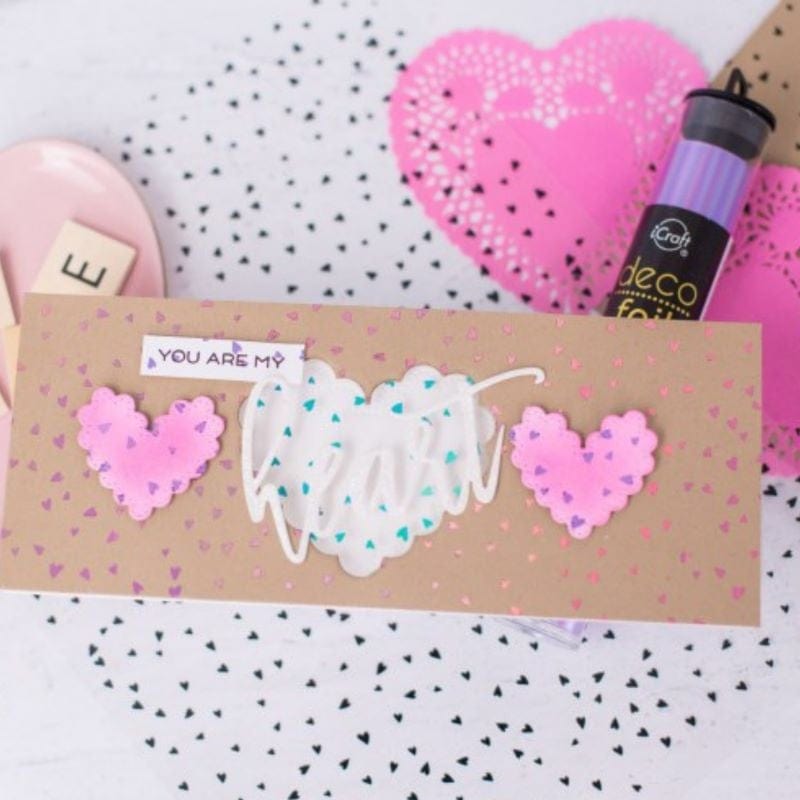 Deco Foil 5591 Dainty Hearts feuille toner kraft x4