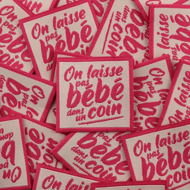 Bohin Étiquettes à coudre On laisse pas bébé étiquette tissée 3,5 cm