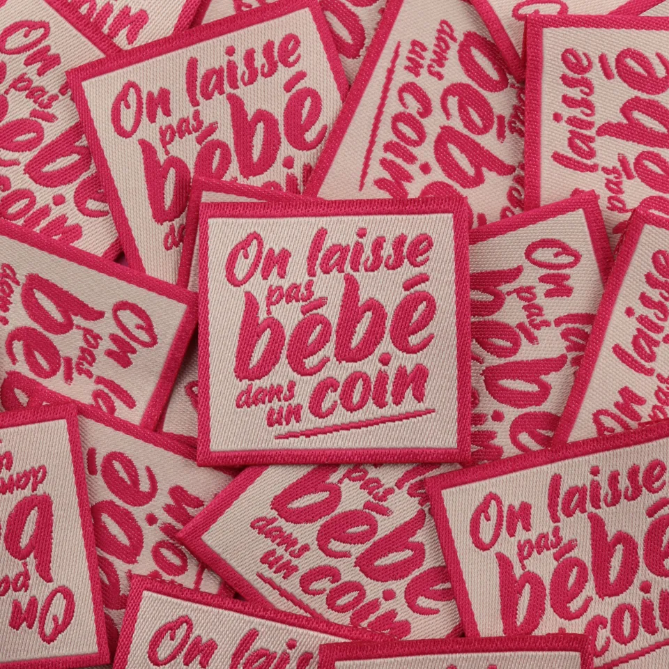 Bohin Étiquettes à coudre On laisse pas bébé étiquette tissée 3,5 cm