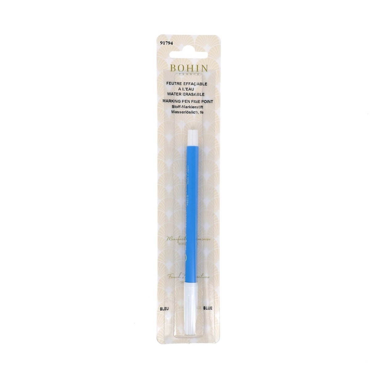 Bohin Feutre lavable tissu encre bleue