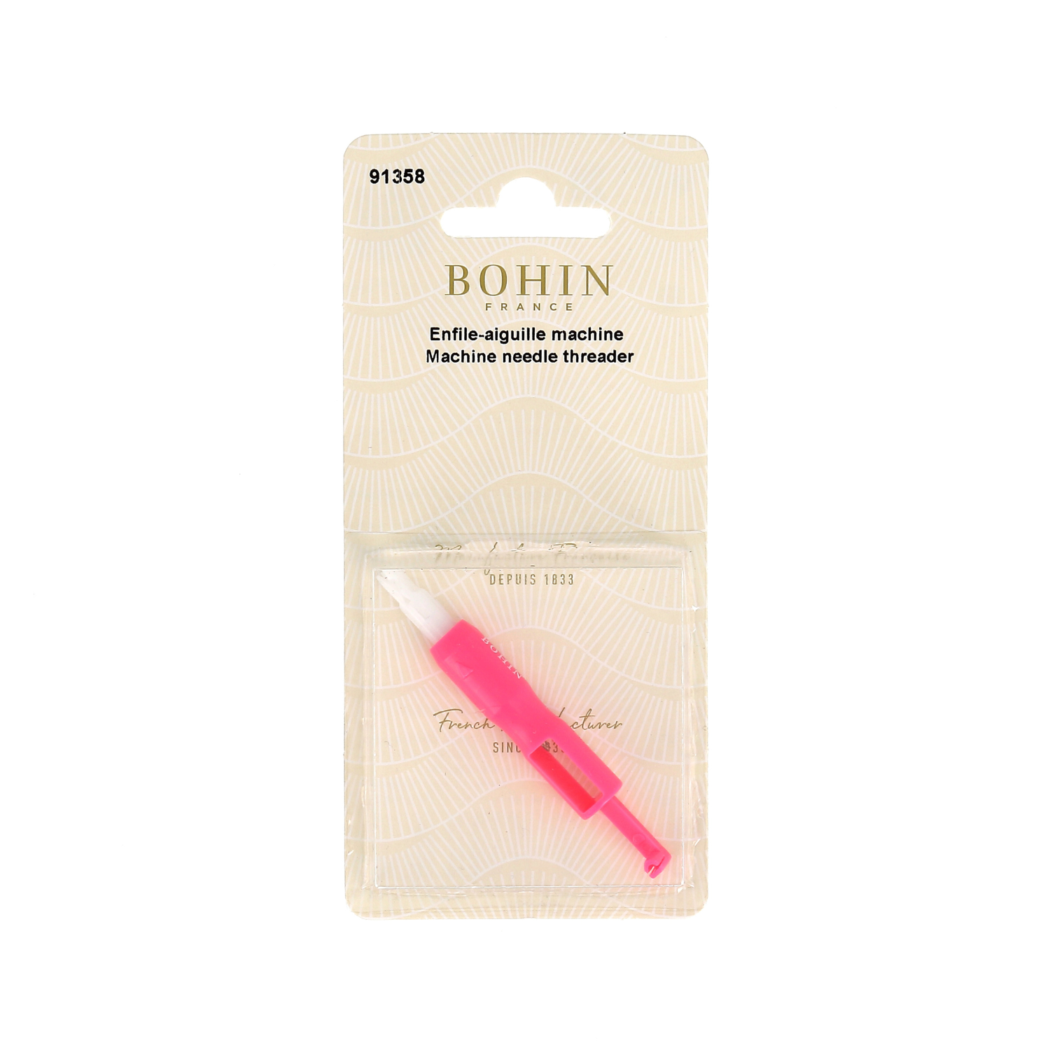 Bohin Accessoires machine Enfile-aiguille plastique rose 7 cm