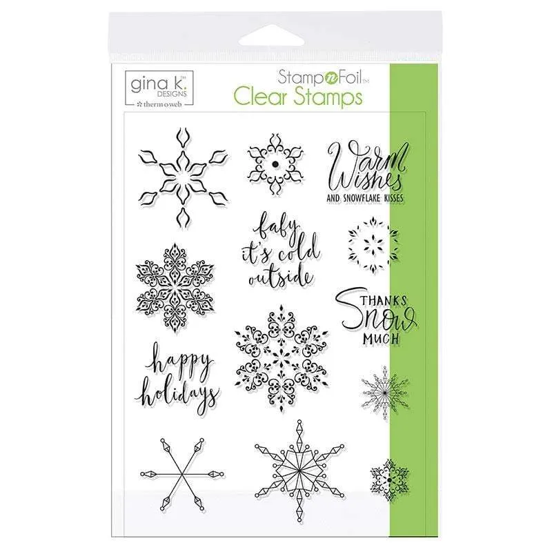 Gina K. Designs StampnFoil Baby It's Cold tampons clear Noël
