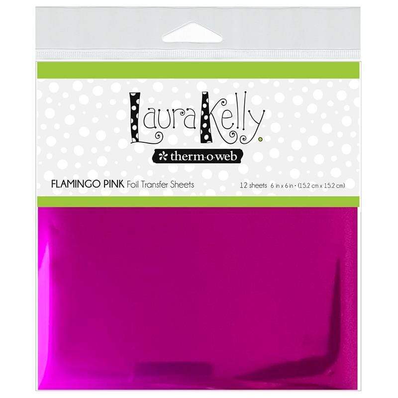 Laura Kelly Foil Transfer Sheets tissu rose flamingo 12 feuilles