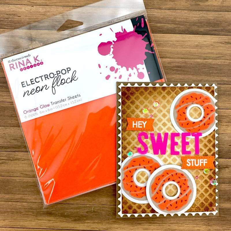 HeatnBond Rina K. Designs Flock feuille velours orange glow néon