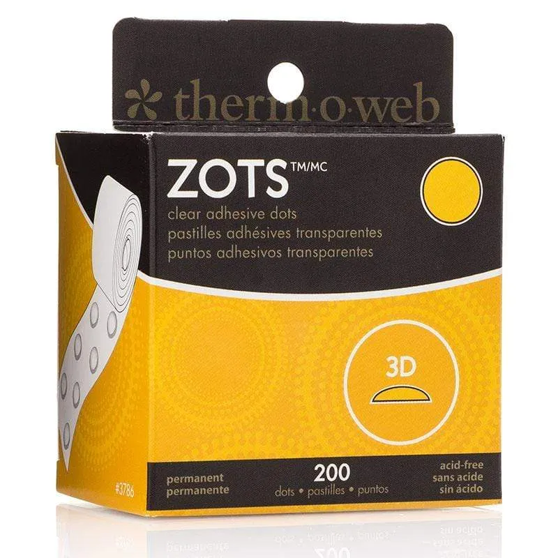 Zots pastilles adhésives 3D rouleau 200 pièces