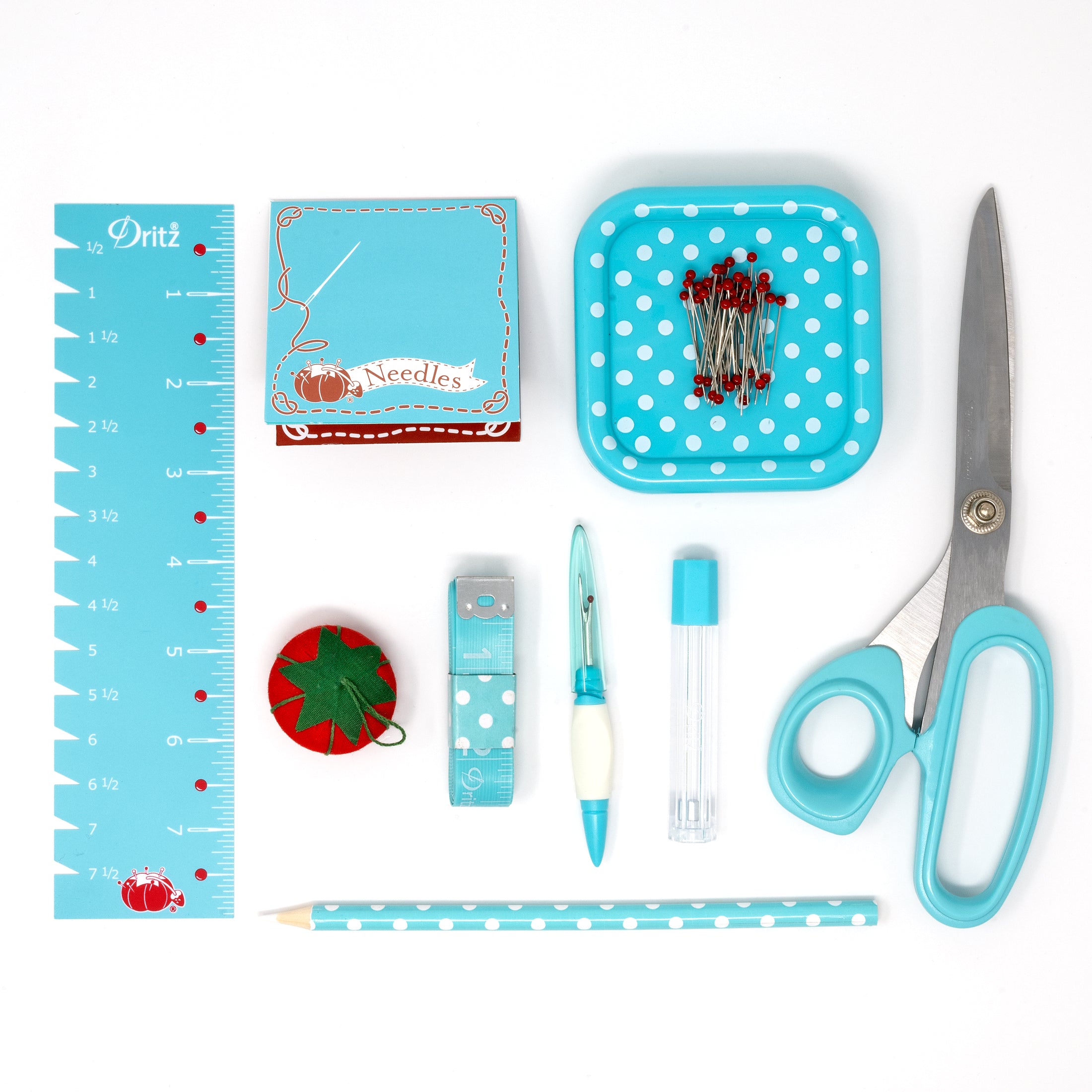 Dritz Essential Sewing Box Kit boîte couture bleue complète