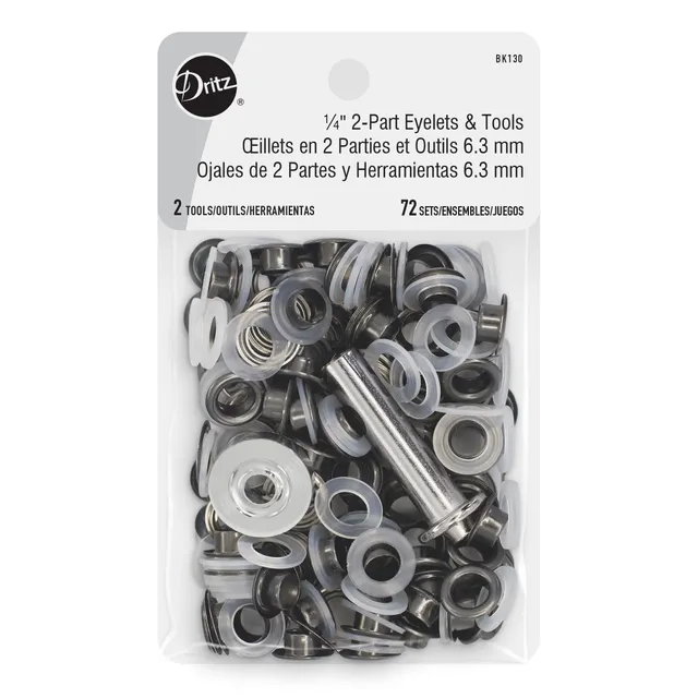 Dritz Fasteners & Closures œillets métal 1/4" gunmetal 72 sets