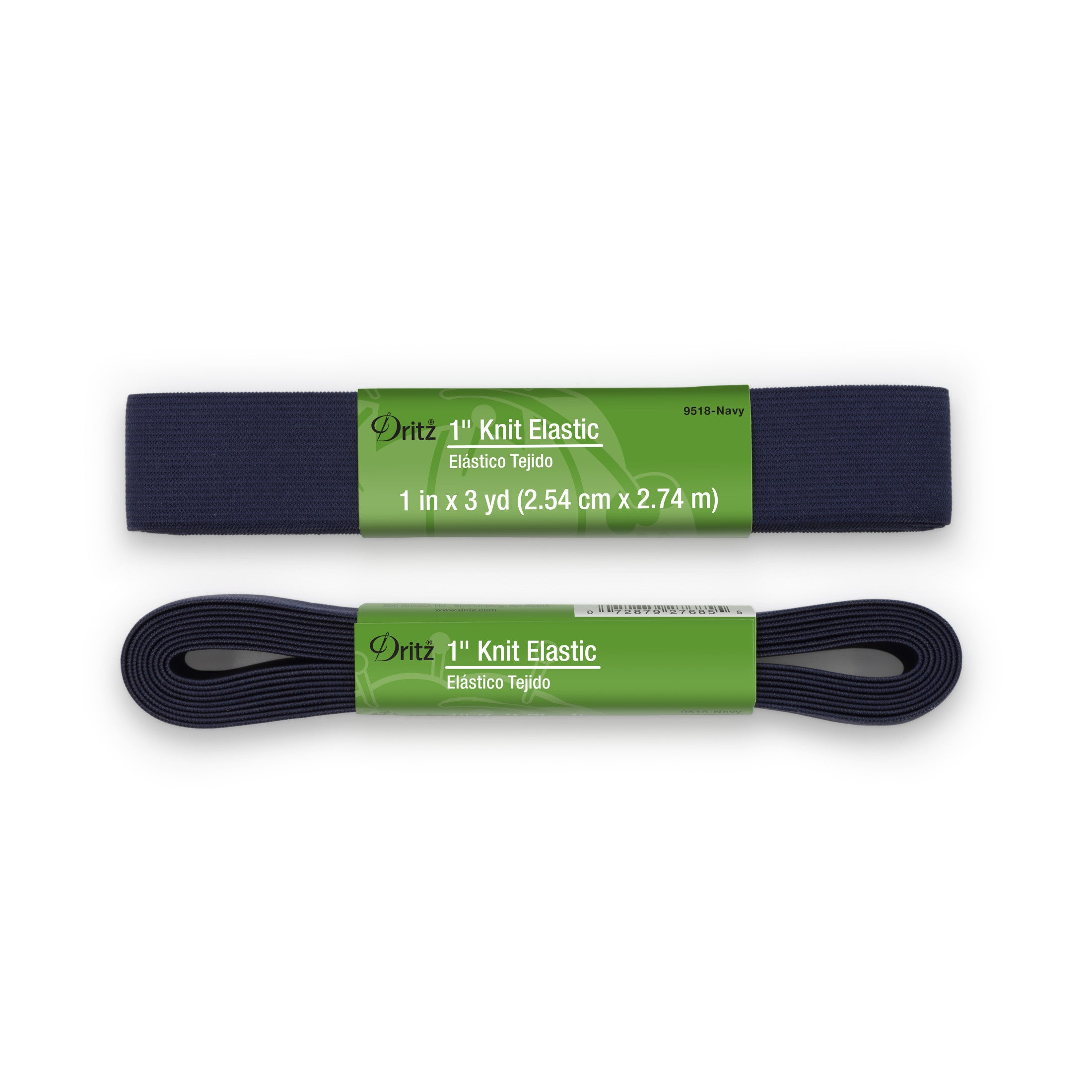 Dritz Elastics 9518 élastique bleu marine 25 mm x 2,7 m