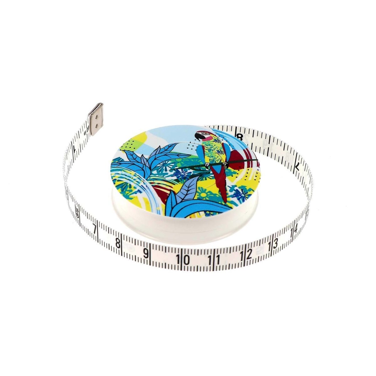 Bohin Jungle Mètre enrouleur 150 cm Perroquet bleu