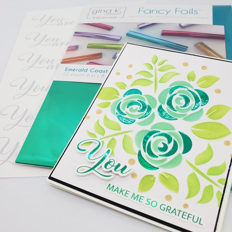 Gina K. Emerald Coast feuille transfert foil 12 feuilles vert