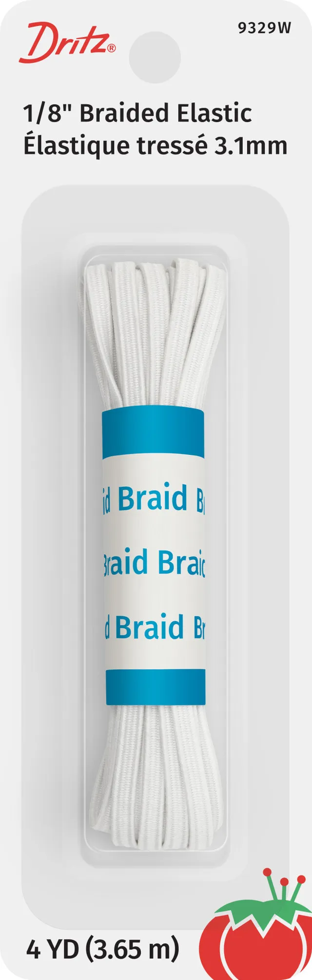 Dritz Élastique Tressé Blanc 3 mm 4 Yards