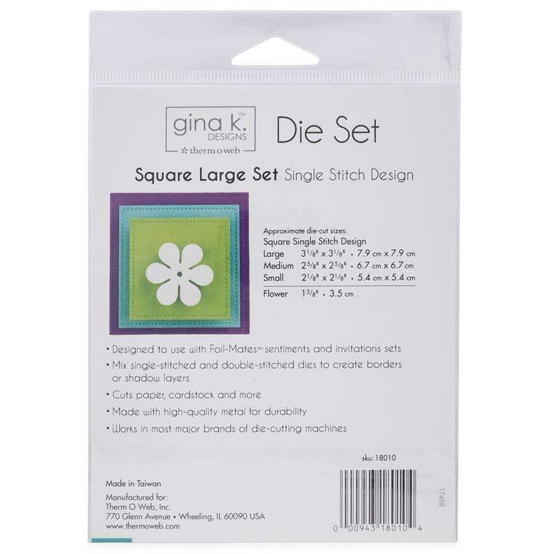 Gina K. Designs dies carrés Single Stitch Large x4