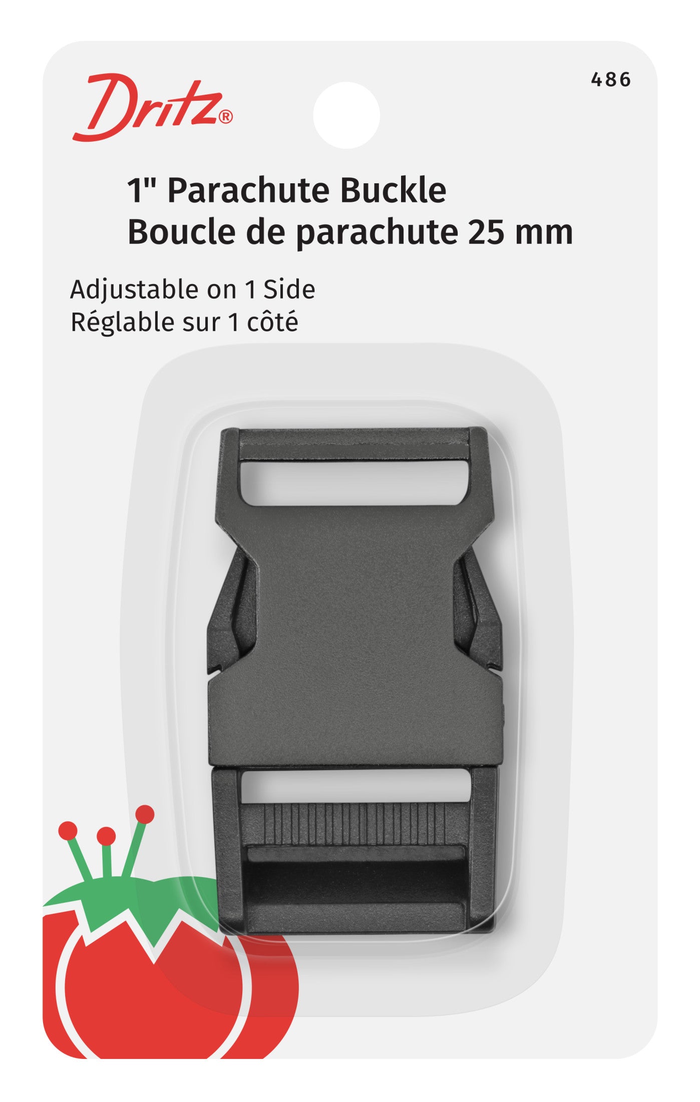 Dritz 486 boucle parachute 2,5 cm argent antique