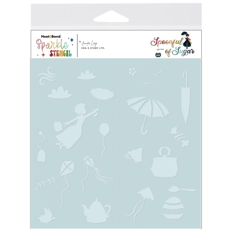 Jennifer Long Sew a Story Spoonful pochoir 15x15 cm
