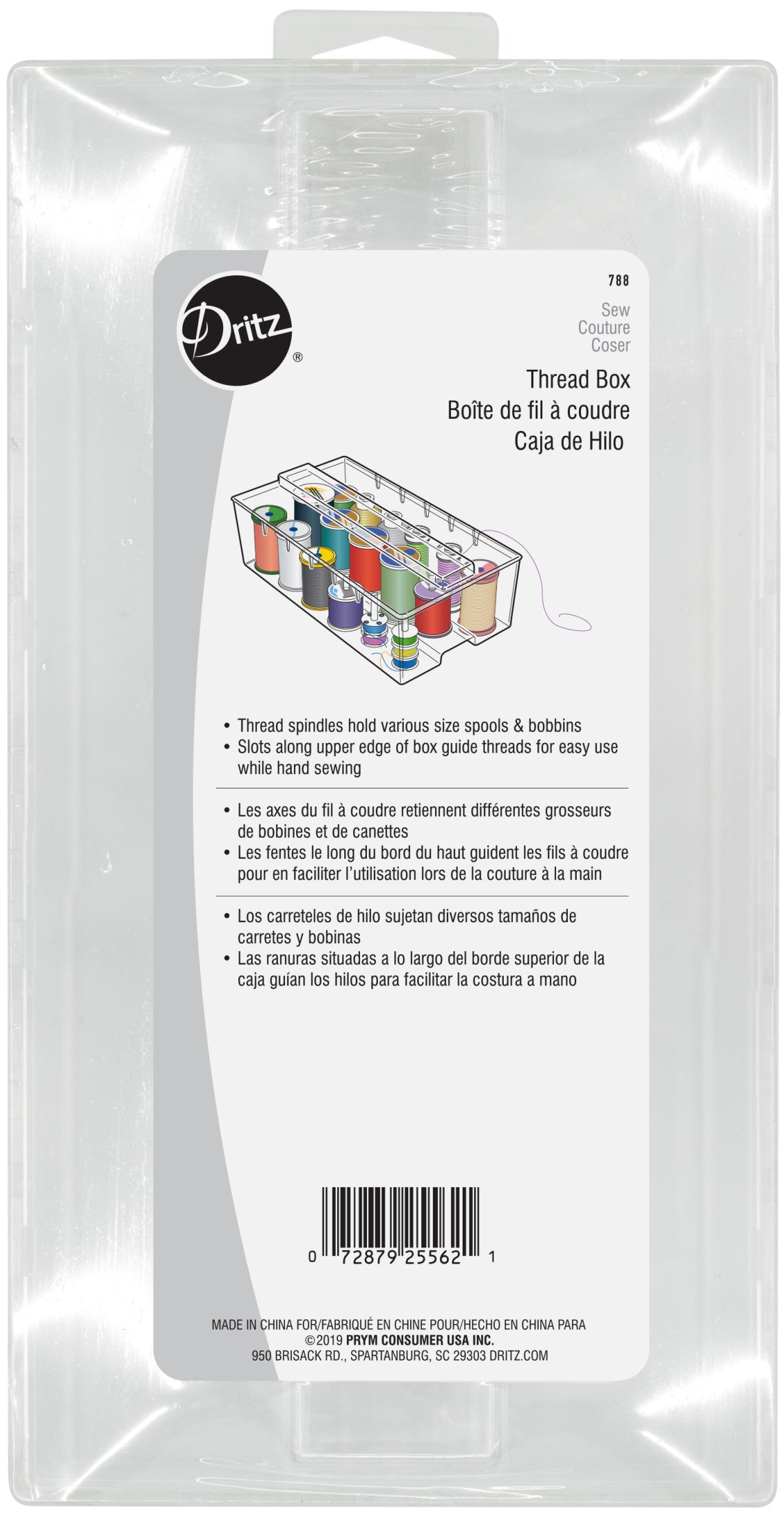 Dritz 788 Boîte Rangement Fil Transparente Bobines